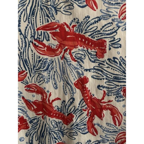 TOMMY BAHAMA Kids Girls Lobster Coral Print Shift Tank Dress Size US 7 - Picture 2 of 8